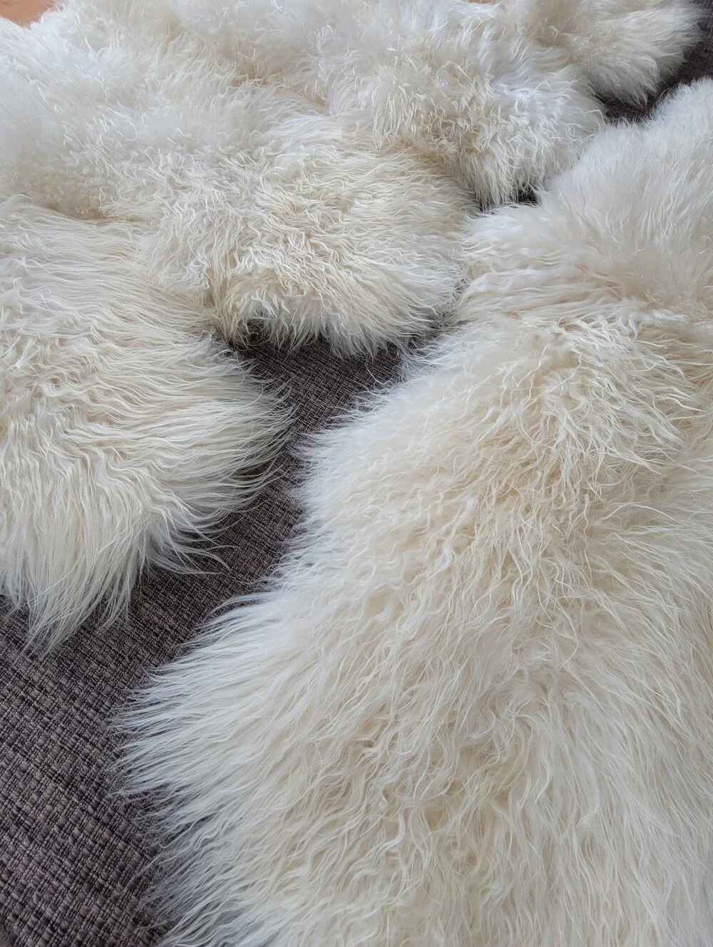 6 (Set) Natural Cream Icelandic Culy Wool Sheepskins
